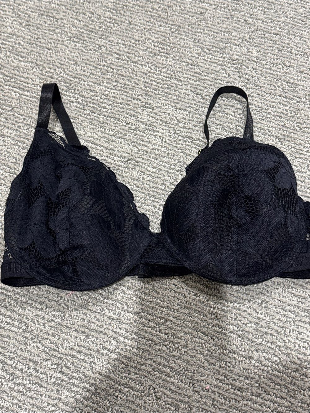 Juicy Couture Women's Black Lace Underwire with Floral Overlay